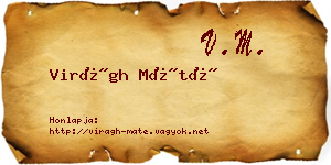 Virágh Máté névjegykártya